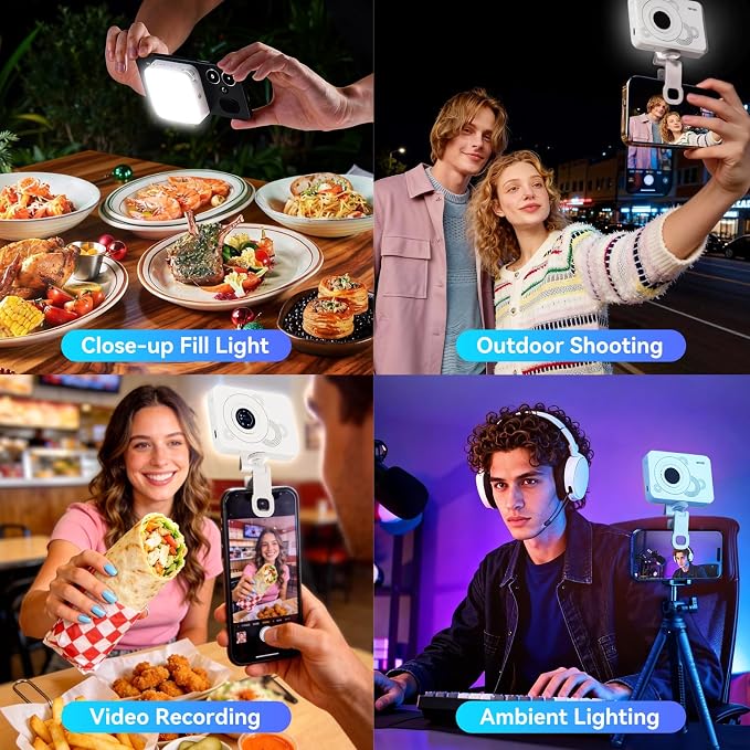RGB Video Light, 100 LED Portable Camera Light, 360° Full Color Photography Lighting, 2700-7500K CRI 95+, 13 Light Modes for Phone, DSLR Video Recording, Vlog, YouTube Game Live Streaming - Image 4