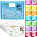 Motipuns 14 Pack K-12 School Memory Box Back to School, Multicolor | Large Capacity Organizer, 16 Questionnaire Cards, Photo Album Keepsake Scrapbook, from Pre to 12th Grade File Picture Folder by Motipuns
