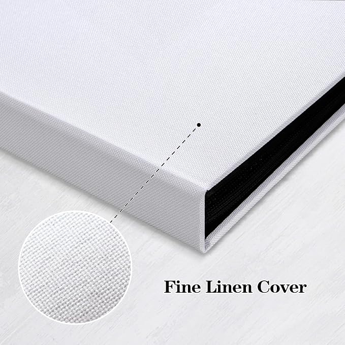 Mublalbum 2 Pack Small 4x6 Photo Album, 52 Pockets, Linen Cover,White | Linen Cover, Portable Mini Picture Book, Holds 52 Vertical Pockets for Artwork Postcards, Picture Storage - Image 5