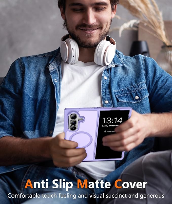 FNTCASE for Samsung Galaxy Z Fold 8 Ultra / Z Fold 7 Case, Fit for Magsafe | Screen Protector, Translucent Matte, 18FT Military Grade Drop Protection, Shockproof Protective Phone Cover, Light Purple - Image 8