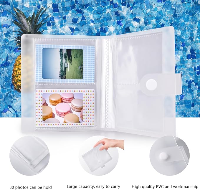 Rieibi Accessories for Fujifilm Mini 12, Gift Bundle Includes Clear MINI12 Case with Strap, Mini Photo Album, Selfie Mirror, DIY Stickers, Color Filter (No Camera) - Blue - Image 4