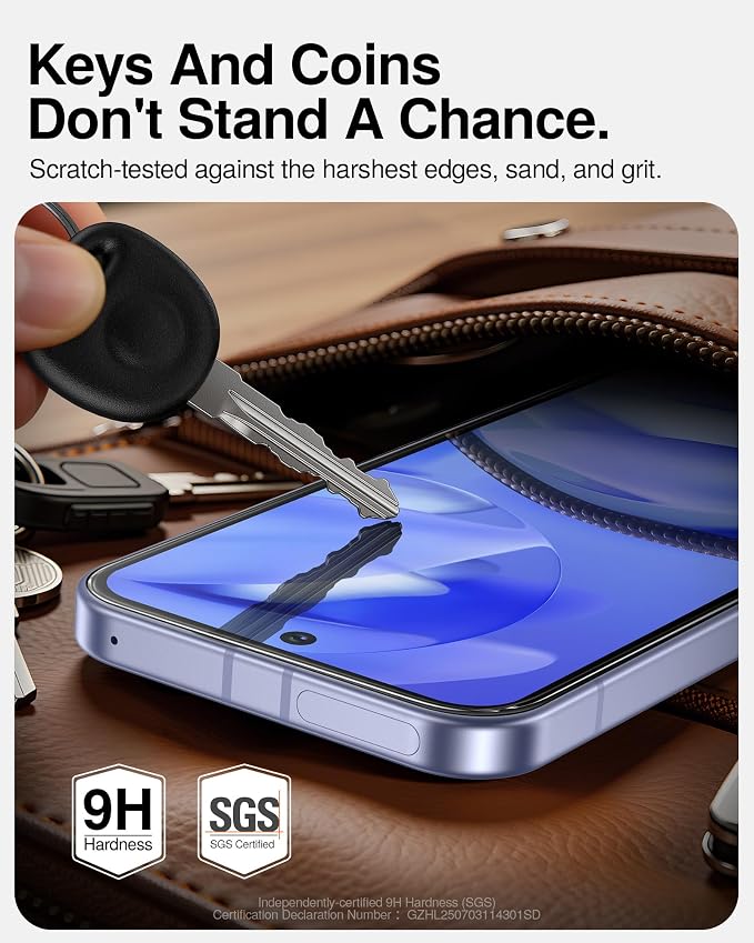 SMARTDEVIL 3 Pack Tempered Glass for Google Pixel 9a Screen Protector | Military-Grade Shatterproof Protection, Fingerprint Unlock Compatible, Fast & Easy Installation, Case Friendly Design - Image 6