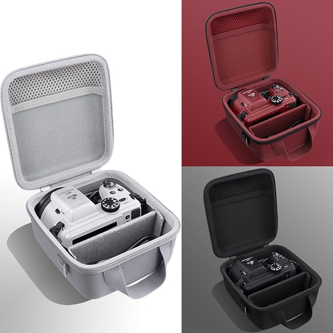 Case for KODAK PIXPRO AZ653/AZ401/AZ405/AZ425/AZ528 Digital Camera | Protective Storage Box, Portable Carrying Box, Smooth Zipper, Travel-ready, Shoulder Strap Covenient to Carry, White Case - Image 9