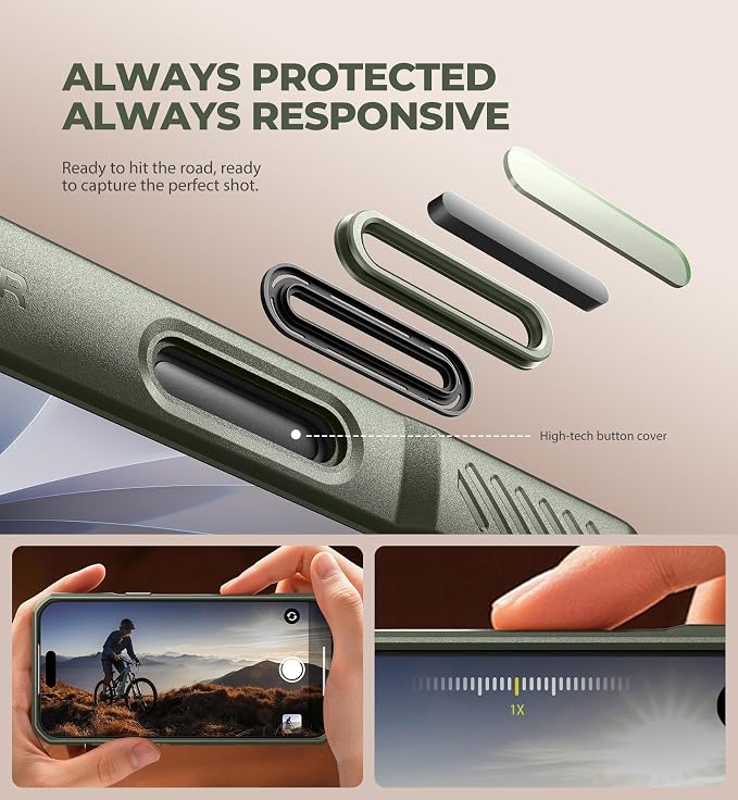 Dexnor for iPhone 17 Case with Slide Camera Cover & Adjustable Kickstand, Compatible with MagSafe, Rugged Shockproof Bumper Cases Heavy-Duty Magnetic Protective Cover,6.3 inch,Army Green - Image 5