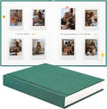 Instax Mini Photo Album with Writing Space, Linen Cover, Green | Compatible with 2x3 inch & Polaroid Pictures, 112 Recessed Clear Pockets, Wedding Guest Book and Family Memories by Unknown