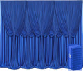 10 Panels Royal Blue Backdrop Curtains for Wedding Party Wrinkle Free Backdrops Curtain Drapes Fabric Decorations Photo Back Drop Cloth for Baby Shower Photography Stage Reception 50ft(W) x 12ft(H) by Tao-GePartyDecorations