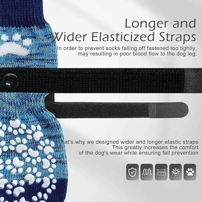 EXPAWLORER Anti Slip Dog Socks to Prevent Licking Paws, Dog Shoes for Hot Pavement, Dog Booties for Small Medium Large Senior Dogs, Traction Control Boots & Paw Protectors for Hardwood Floors - Image 4