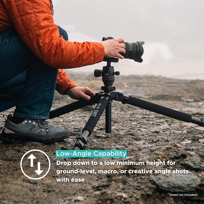 SLIK Pro 700 DX Black Tripod Legs 71" - AMT Alloy, Supports Up to 44lbs | For Telephoto Lenses, Spotting Scopes & Filmmaking Cameras - 40% Greater Weight-to-Strength - 2-Part Center Column - Image 2