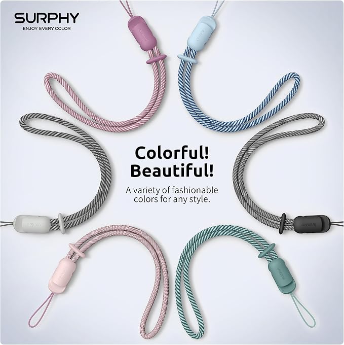 SURPHY 3 Pack Phone Wrist Strap, Phone Lanyard with Cellphone Tether Tab | Phone Strap Charm, Camera Wrist Strap with 2-Color Braided, Phone Wristlet, Wrist Lanyard for Case - Image 6