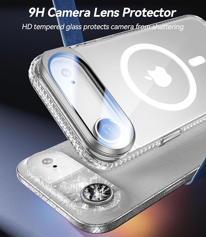 VOFATA [Upgraded Full Camera Protection] for iPhone Air Case with Camera Cover Stand [Fit for MagSafe][10FT Mil-Grade Protection] Transparent Magnetic Phone Cover for iPhone 17 Air Case, Clear - Image 3