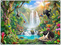 Fabric 8x6ft Rainforest Wild Animals Backdrop Jungle Safari Banner | Summer Tropical Scenery Waterfall Photography Background, School Event Party Decorations, Classroom Photo Props, Polyester by ZTHMOEBACKDROP