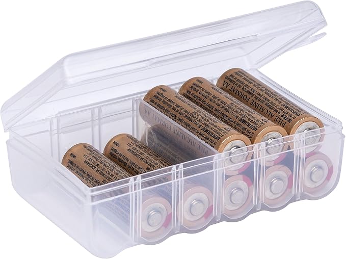 Dial Industries Battery Storage Organizer Case, Holds 12 AAA | Keeps loose batteries sorted and easy to find, Compact size fits drawers or closets, Great for home or office use by DialIndustries