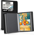Dunwell 12x18 Art Portfolio Binder, 24-Sleeve, Black Mounting Paper, Black | 24 Clear Sleeves, Displays 48 Pages, Black Mounting Paper Included, Artwork Storage, Acid-Free Poly Protection by Dunwell