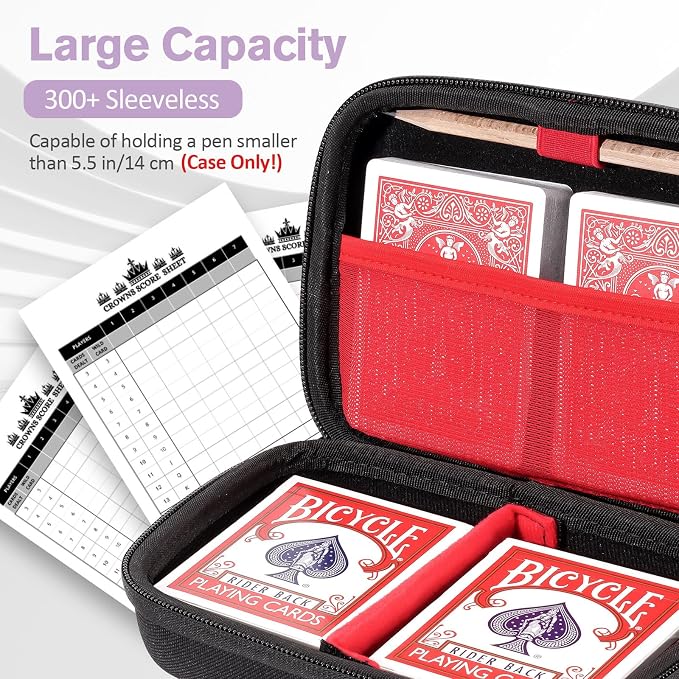 ProCase Hard Playing Card Game Carrying Case, Holds 300+ Cards -Black | Travel Storage Box, Compatible with UNO, Five Crowns, SKYJO, PlayMonster and More Card Games, Case Only - Image 2