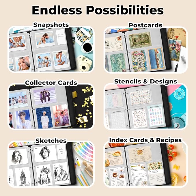 Dunwell Photo Sleeves for 3-Ring Binder, (4x6 Mixed Format, 25 Pack) for 150 Pictures, Each Photo Page Sheet Holds Six 4 x 6 Pictures or Postcards, Acid-Free Poly 4x6 Album Refill Pages - Image 6