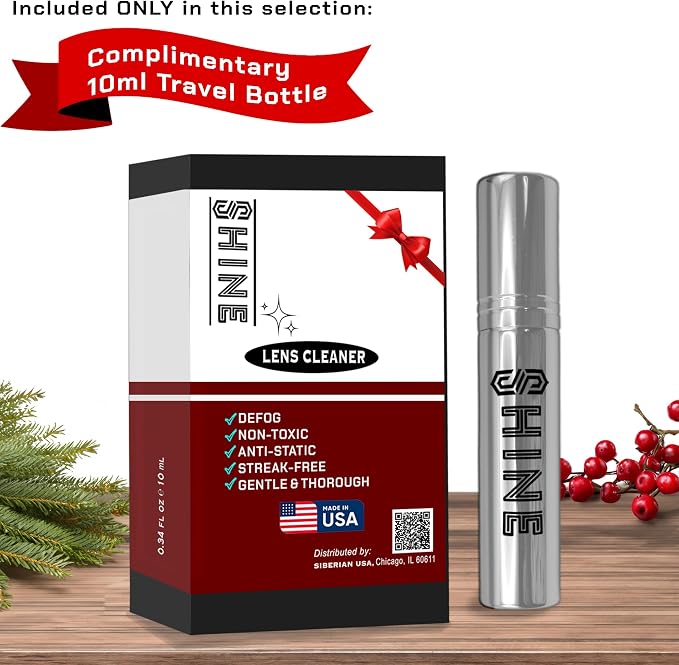 Shine Liquid Cleaner (2) x 4oz Spray Powered by SIBERIAN USA, (2) Fabric Clothes, (1) Screwdriver, (1) Travel Bottle for Camera, Devices, Eyewear 250ml - Image 9