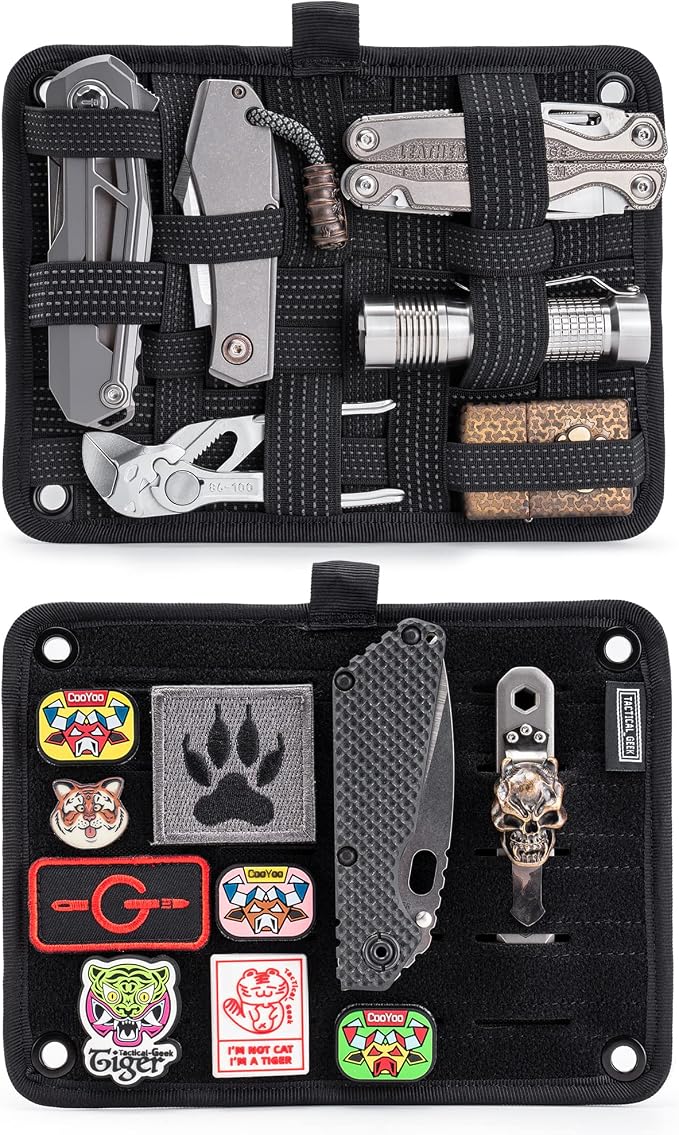 TACTICAL_GEEK EDC Organizer Board, Anti-Slip Elastic Woven Board, Utility Bag Insert Panel for Small Gear, Backpack Accessories (TCM-Black) - Image 5