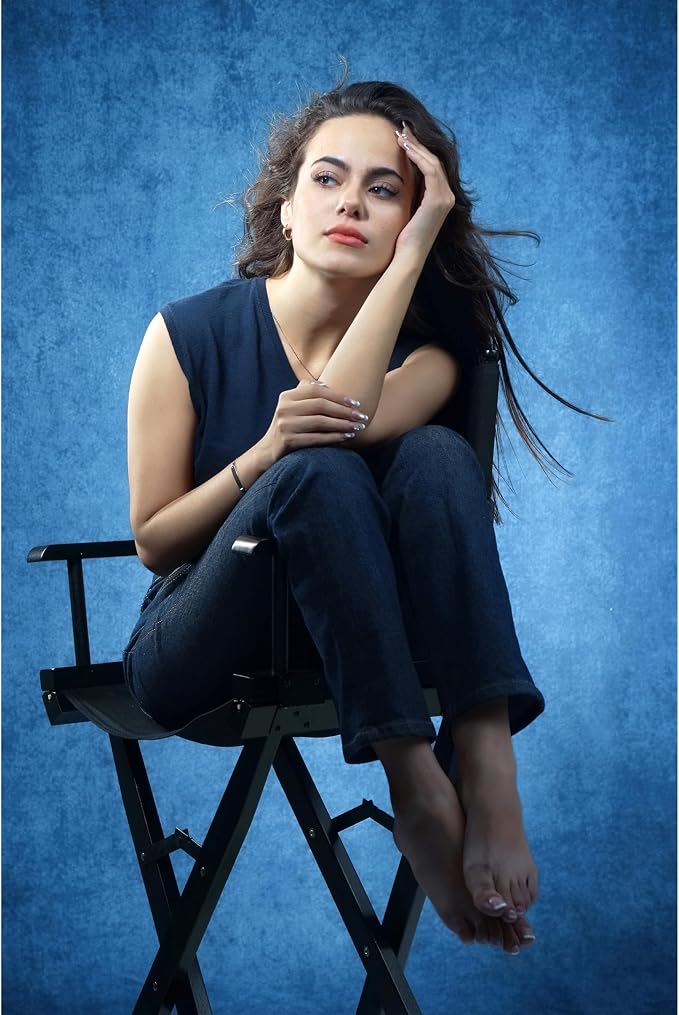 UrcTepics 6×8 ft Blue Fabric Photo Backdrops, Classic Abstract Texture Backdrop for Headshots and Portraits, Vintage Photography Background for Studio and Events. - Image 3