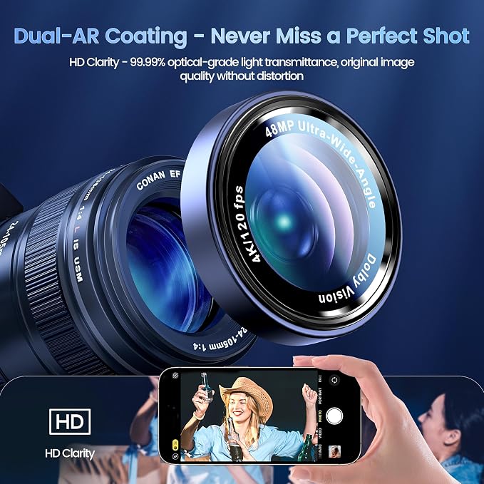 CACOE Camera Lens Protector for iPhone 14/15/16/17 Pro/Pro Max Cover | Anti-Scratch, Drop-Proof, Strong Adhesion, Camera Screen Cover, for iPhone 14-17 Pro/Pro Max, Dark Blue - Image 2
