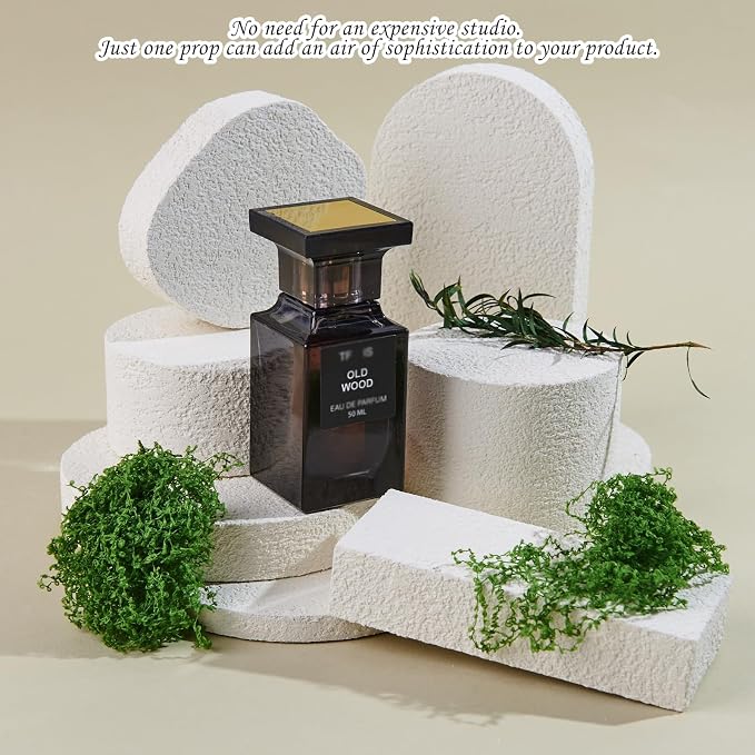 7PCS Product Photography Background Props Wooden Hand Painting | Geometric Cube Waterproof Grain Textured Irregular Photos Prop for Photoshoot Cosmetics Fragrance Photo Food Jewelry - Image 6