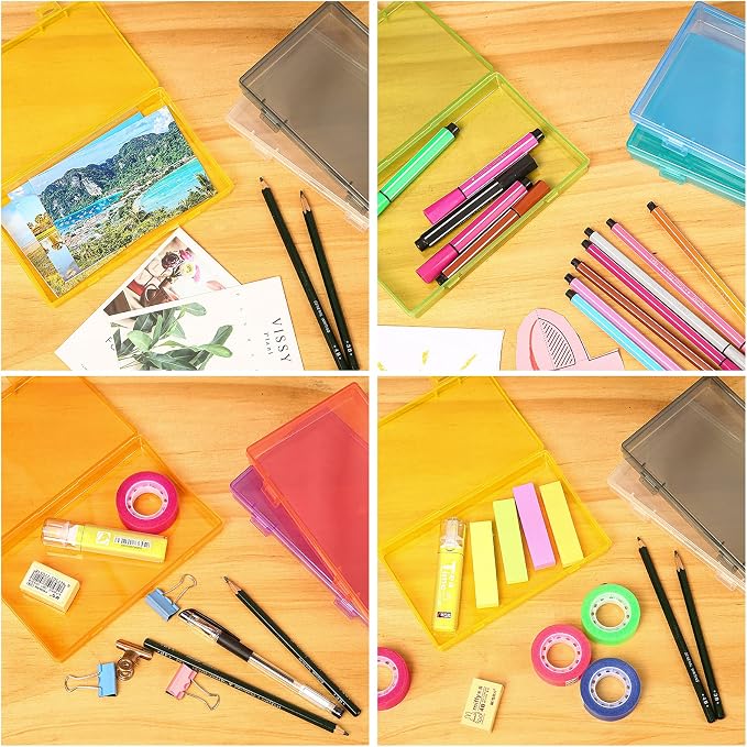 Photo Storage Box 4x6, 18 Inner Photo Case Large Photo Organizer Acid-Free Photo Box Storage Photo Keeper Photo Storage Case, Plastic Craft Storage Box for Photo Stickers Stamps Seeds (9 Colors) - Image 5