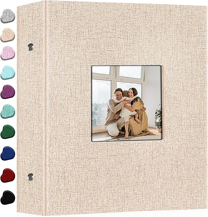 Ejblfe Photo Album 4x6,Linen Cover Slide-in Photo Album Book Can Holds 600 4x6 Photos with 60 Black Sheets for Family,Wedding,Baby and Holiday Pictures (Beige) by EJBLFEPremiumPhotoAlbums