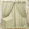 30 ft x 10 ft Wrinkle Free Light Green Backdrop Curtain for Parties, Thick Green Polyester Photo Backdrop Drapes for Baby Shower Wedding Engagement Birthday Party Backdrop Stand,5ft x 10ft 6 Panels by Outpain