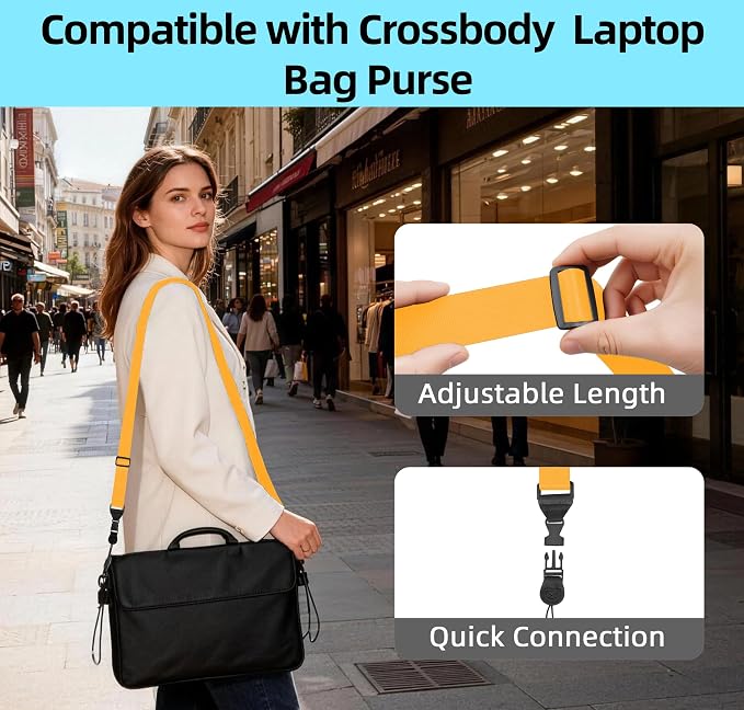3 Pack Adjustable Shoulder Strap, iPad Strap Nylon Neck Lanyard (Yellow) - Image 6
