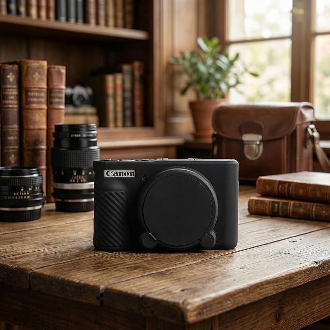 MUZIRI KINOKOO Case for Canon Powershot SX740/SX730 HS Digital Camera - Soft Protective Cover SX740 SX730 HS Camera Silicone Sleeve with Removable Lens Cover - Black - Image 7