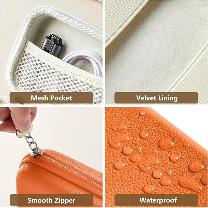 Digital Camera Case for KODAK PIXPRO FZ55/FZ45, Case Only, Orange | Fits CAMKORY DC403 and Canon PowerShot ELPH 360 HS Compact Digital Cameras, Small Hard Shell Camera Pouch with Mesh Pocket - Image 6