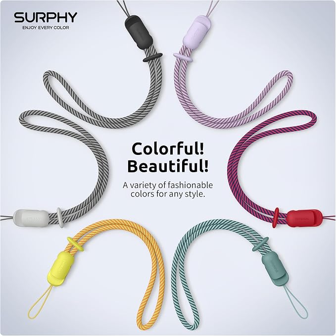 SURPHY 3 Pack Phone Wrist Strap, Phone Lanyard with Cellphone Tether Tab | Phone Strap Charm, Camera Wrist Strap with 2-Color Braided, Phone Wristlet, Wrist Lanyard for Case - Image 6