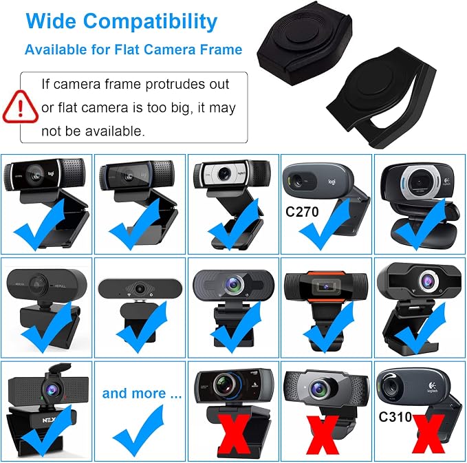 JCWINY Webcam Cover, 2 Pack Desktop Computer External Webcam Lens Covers Shutter Cap Hood, Streaming Web Camera Privacy Cover Clip Compatible with Logitech HD Pro Web Cam C270/C615/C920/C930e/C922X - Image 4