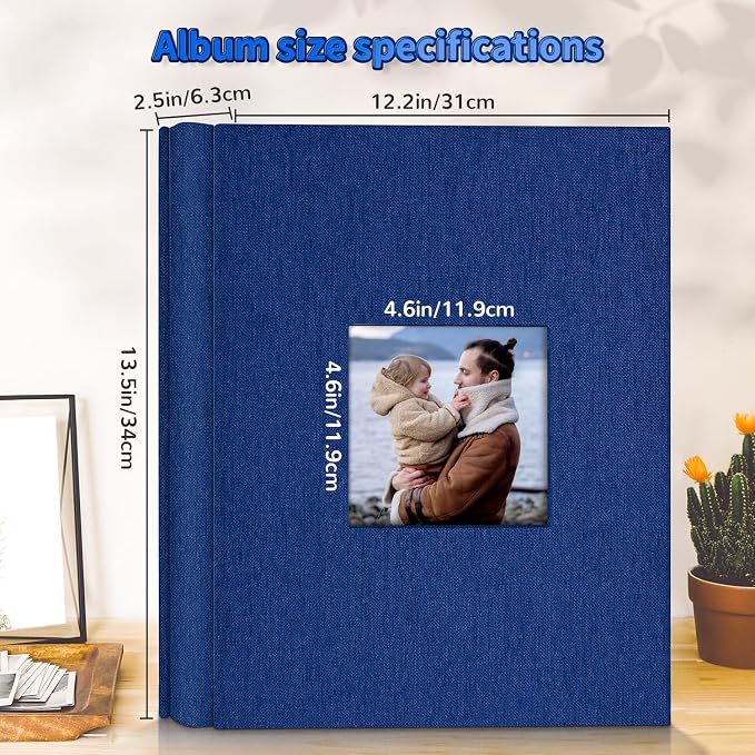 Artfeel Photo Album 4x6 with 600 Pockets,Slip-in Picture Albums,Linen Cover Memory Book with Front Window,White Page Vertical Photo Book for Wedding,Family,Anniversare,Baby,Vacation - Image 3