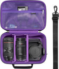 RAIACE Hard Carrying Case Compatible with Canon EOS Rebel T7/ T100/ T6/ R100/ R50/ R5/ R7/ R8, for Sony, for Nikon Camera. Large Capacity Camera Bag for Lens, Cables, Cards and Accessories. - Purple by RAIACE