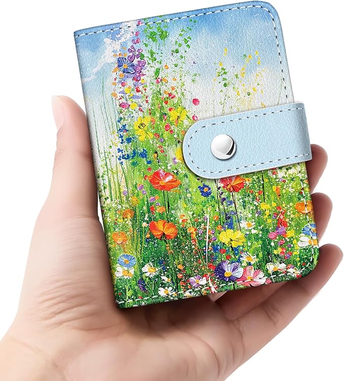 Floral Garden Small Photos Album for 2x3 Inch Films, 56 Pockets | Mini Cute Picture Book, Wallet Size, for Polaroid Fujifilm Instax Mini Instant Camera Printer, Kpop Photocard Binder Holders by Lebrocoli