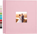potricher Small Photo Album 4x6 200 Photos, Leather Cover, Pink | Leather 4x6 Picture Album with 200 Horizontal Pockets, Photo Book for Family, Wedding, Anniversary, and Baby by potricher