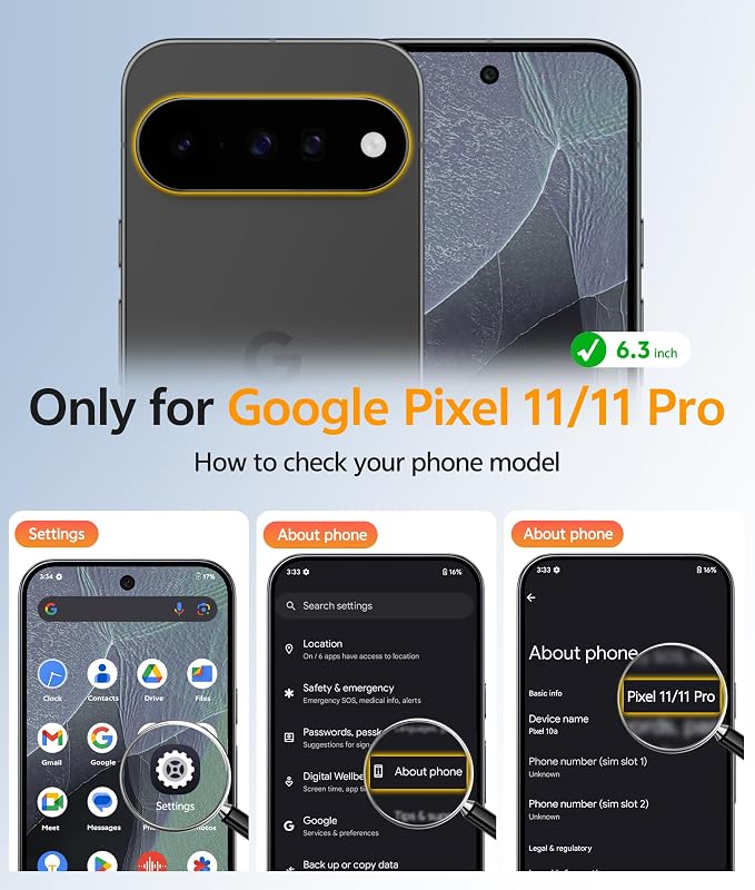 FNTCASE for Google Pixel 11 Pro Case / Pixel 11 Case, with Screen Protector | Fit for Magsafe, Translucent Matte, 14FT Military Grade Drop Protection, Shockproof Protective Phone Cover, Black - Image 2
