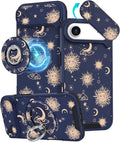 Buleens for iPhone 17 Air Case 6.5 Inch - with Ring Stand & Camera Cover Aesthetic Cute Designed for Women Girls Girly Kawaii Sun Moon Stars Phone Case for iPhone 17 Air Compatible with Magsafe by Buleens
