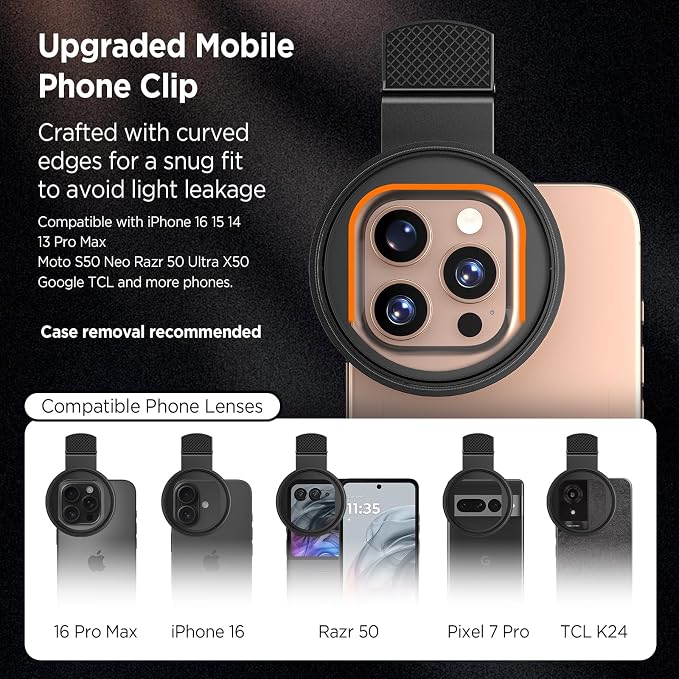 8 Points Star Filter,52mm Rotatable Star Lens for iPhone 16/15/14/13 Pro Max Moto Google Samsung TCL Phone, Cross-Screen Sparkle Effect Starburst Filter with Clip,Nightscape - Image 5