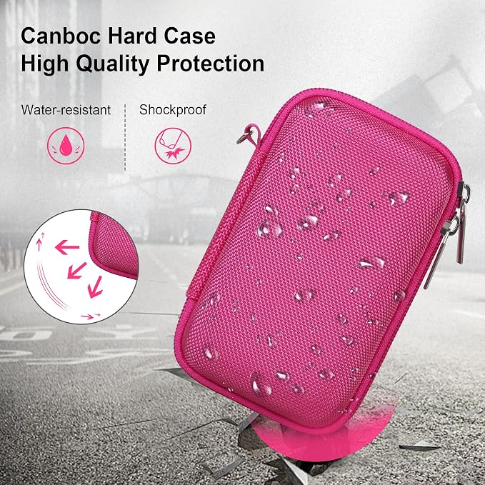 Canboc Camera Case for Canon PowerShot G7 X Mark III/ G7X Mark II, Rosered | For SX740/ SX730/ G7X3 Carrying Point and Shoot Camera Bag, Zipper Mesh Pocket fits USB Cable, Batteries - Image 5