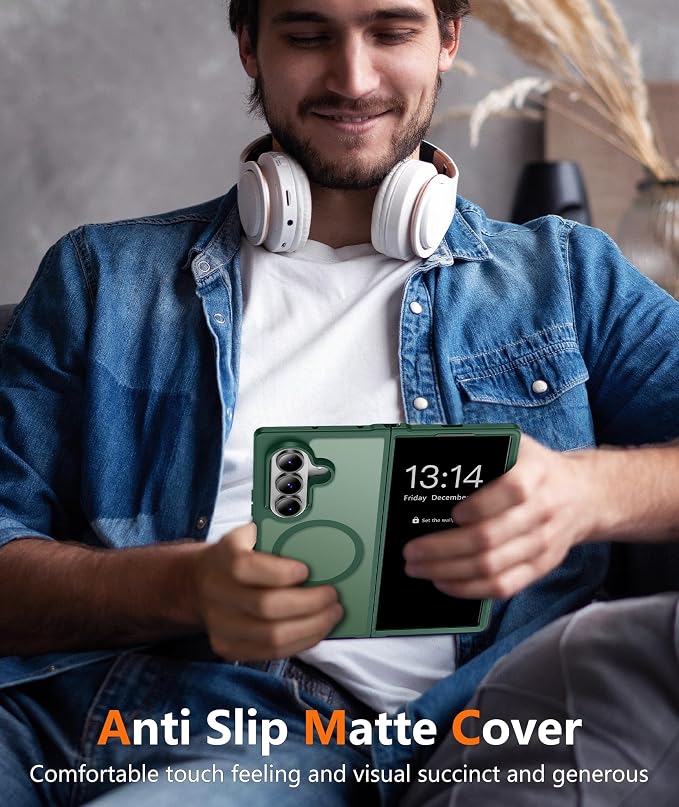 FNTCASE for Samsung Galaxy Z Fold 8 Ultra / Z Fold 7 Case, Fit for Magsafe | Screen Protector, Translucent Matte, 18FT Military Grade Drop Protection, Shockproof Protective Phone Cover, Green - Image 8
