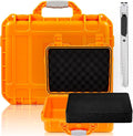 Relaxweex 1 Pcs Waterproof Hard Case with DIY Customizable Foam Insert Portable Protective Case with Knife for Camera Drones Equipments Tools Test Instruments(Orange,8.5 x 6.5 x 3.7 Inch) by Relaxweex