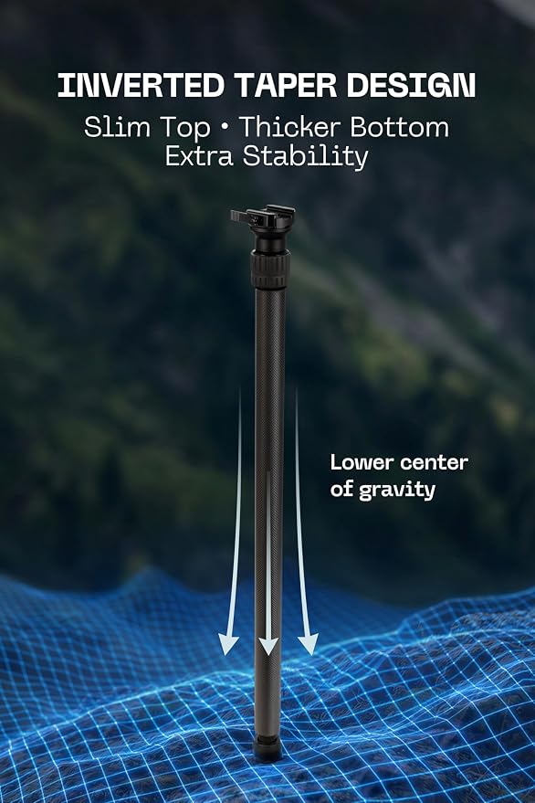FANAUE 60" Carbon Fiber Hunting Shooting Stick, Adjustable Rifle Monopod with Arca Swiss Quick Release Plate - Image 8
