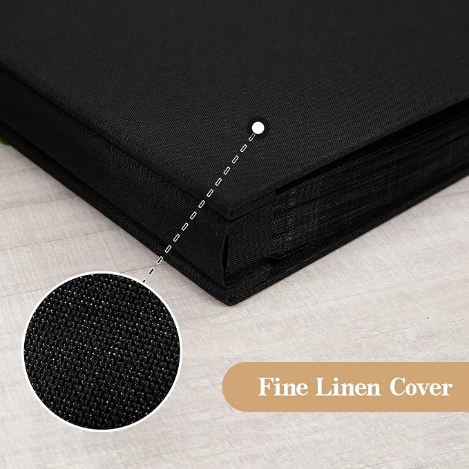 potricher Photo Album 4x6 Pictures, 600 Pockets, Linen Cover, Black | Linen Cover, Front Window, Large Capacity 4x6 Picture Albums, Photo Book for Family, Wedding, Anniversary, Baby, Keepsake - Image 6