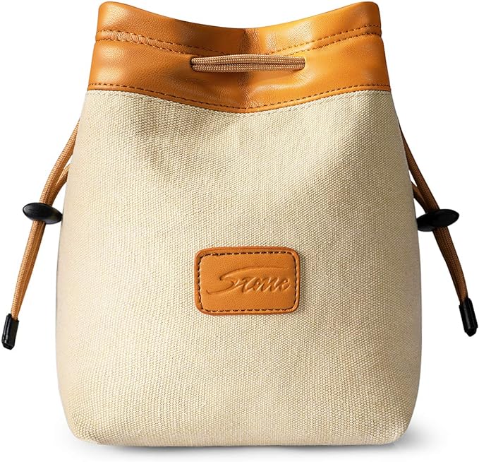 S-ZONE Soft Camera Bag DSLR Insert Handbag Drawstring Lens Case | Water-resistant Canvas, Drawstring Closure, Dust-proof, Scratch-resistant, Compatible with Canon Nikon Sony by S-ZONE