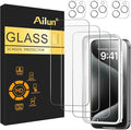 Ailun Screen Protector + Camera Lens Protector for iPhone 15 Pro Max | 3+3 Pack, 6.7 inch, Installation Frame, Case Friendly, Tempered Glass, Sensor Protection by Ailun