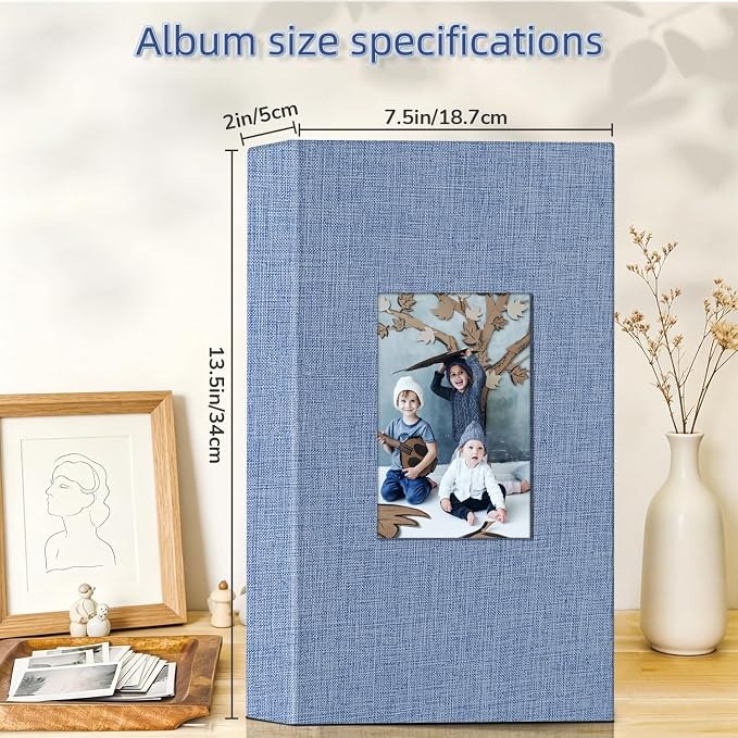 Popotop Photo Album 4x6-300 Photos Linen Cover Photo Books with 300 Horizontal Pockets,Slip-in Picture Albums for Family Wedding Anniversary Baby Vacation Pictures - Image 4