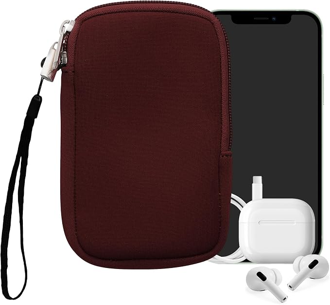 kwmobile Universal Phone Pouch Size M - 5.5" - Neoprene Smartphone Pouch with Zip - Water-Repellent Mobile Phone Case - Sleeve in Berry - Image 8
