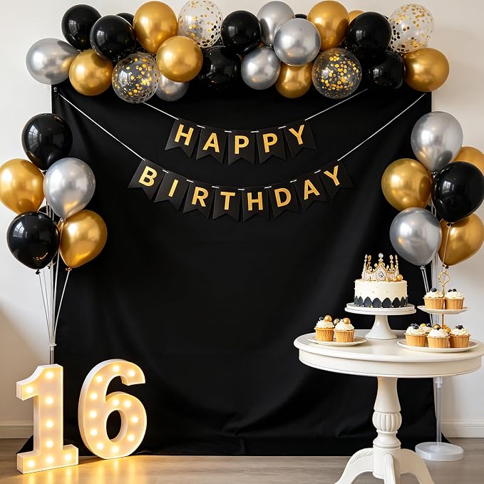Black Photo Backdrop for Photoshoot, Fabric 8x10ft | Versatile Studio Photo Backgrounds, Non Reflective, Easy to Use, for Portraits, Product, Party, Video Creation - Image 2