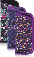 TRIUMPH VISION 3 Pack Reading Glasses Pouch Soft Case Eyeglass Sleeve Slim | Alternative to Bulky Case in bag, Lightweight Lined Padded Protect Optical lens Slip in, Cute Pattern Portable for Daily Use by TRIUMPHVISION